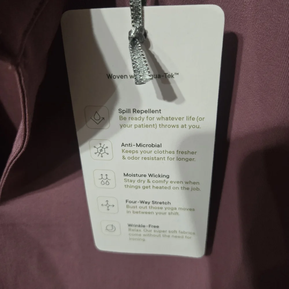 Mandala Women's Mauve Dolman Scrub Top - Picture 6 of 6
